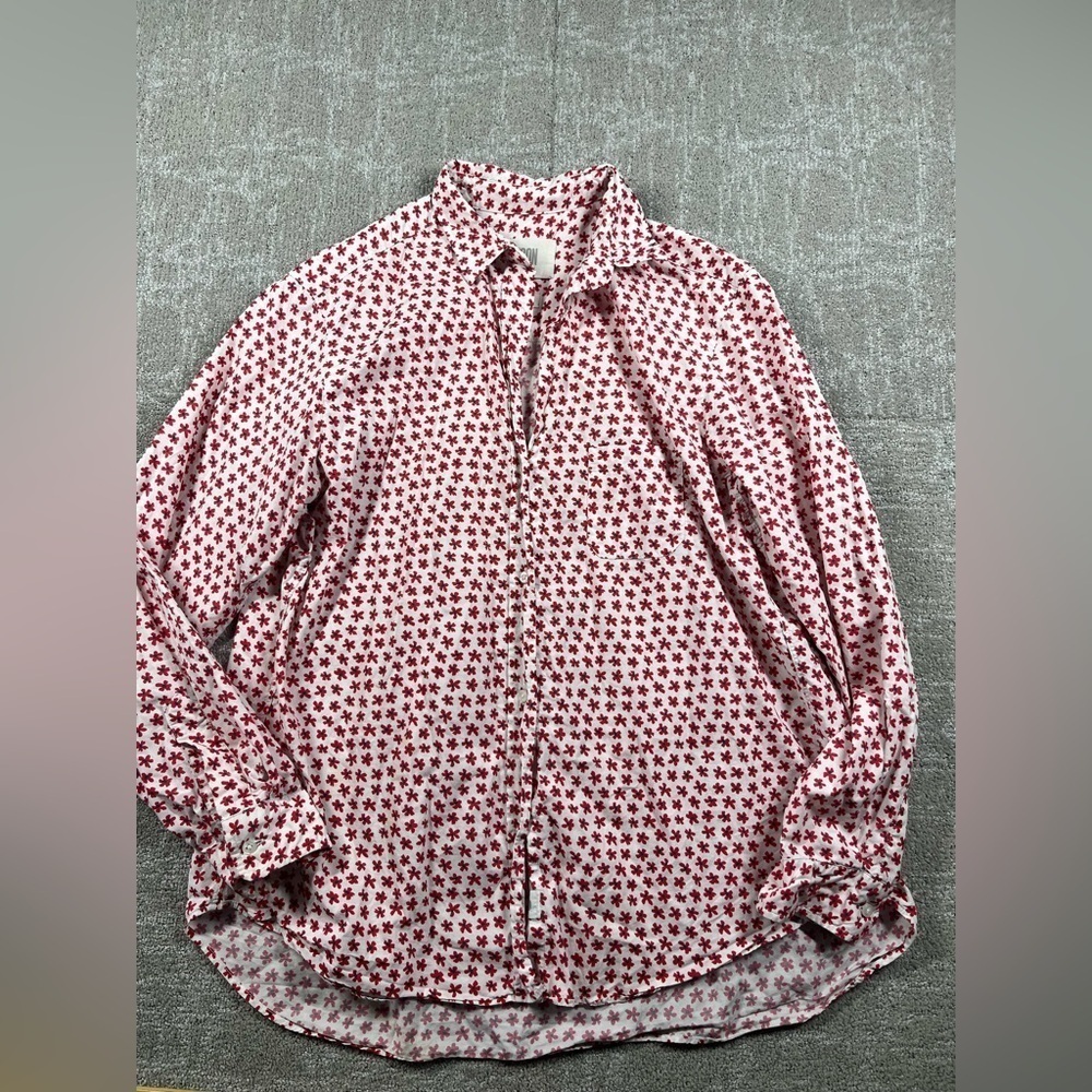Grayson The Hero Red Button Down Collard Casual Long Sleeve Shirt Size 4
